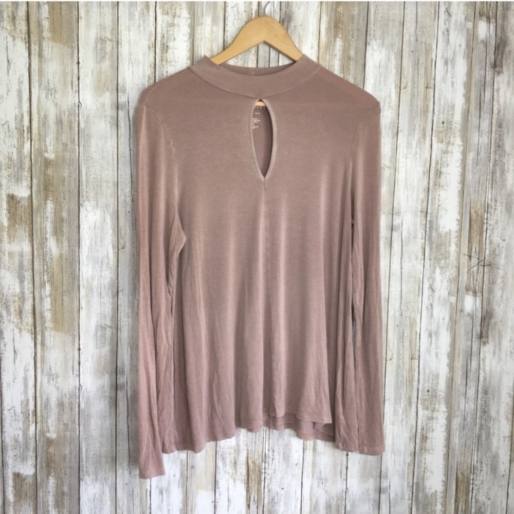 American Eagle Tan Long Sleeve Blouse - Picture 1 of 4
